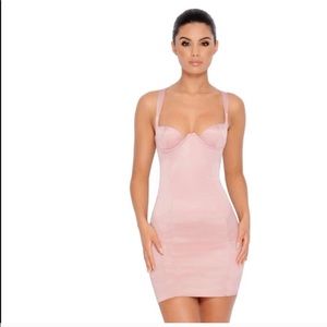Oh Polly satin pink mini dress